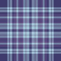 Retro pixel art tartan pattern. Pixelated fabric texture in shades of purple and blue. Nostalgic, game design, or textile background. Great for digital projects. vector