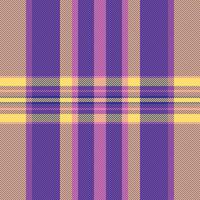 Vibrant plaid pattern of purple, pink, and yellow. Classic check design with a modern, colorful twist. Ideal for backgrounds, textiles, or graphic projects. vector