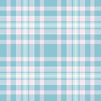 Repeating texture check seamless, striped pattern plaid background. British tartan fabric textile in light and cyan colors. vector