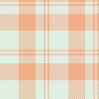 Soft peach and mint green plaid pattern. Elegant and versatile design perfect for fashion, home decor, or website backgrounds. Subtle texture adds visual interest. vector