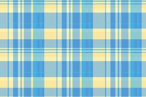 Napkin check seamless plaid, sofa tartan pattern texture. Poster textile background fabric in cyan and light colors. vector