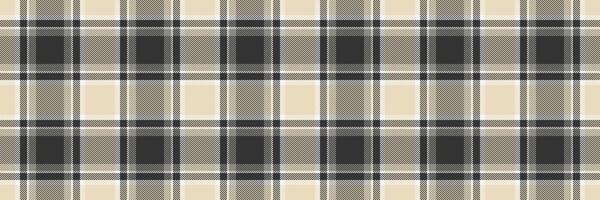 Elegant cream, gray, and black plaid pattern. Perfect for textile design, website backgrounds, or fashion projects. This sophisticated geometric texture evokes feelings of warmth and style. vector