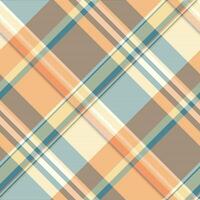 Simple background textile, podium texture fabric tartan. Panel plaid seamless check pattern in cyan and orange colors. vector