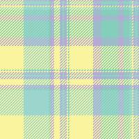 Pastel plaid pattern in yellow, mint green, and lavender. Perfect for textile design, website backgrounds, or springthemed projects. vector