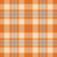 Vibrant orange and cream plaid pattern. Perfect for autumnal designs, textile prints, or website backgrounds. This seamless texture offers a warm, inviting feel, evoking comfort and style. vector