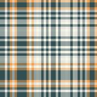 Elegant teal, beige, and orange plaid pattern. Perfect for textile design, apparel, or autumnal branding. Subtle herringbone weave adds texture. Versatile background or seamless repeat. vector