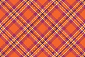 Vibrant orange, purple, and cream plaid pattern. Perfect for autumnal designs, textile projects, or adding a touch of warmth and texture to your creative work. vector