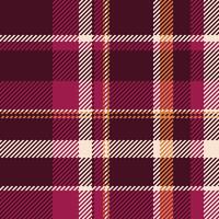 Pixel seamless plaid texture, argyle tartan pattern textile. Painting check background fabric in dark and pink colors. vector