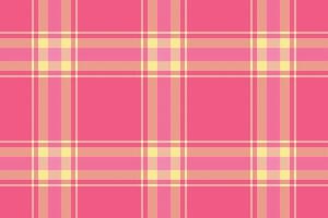 Vibrant plaid pattern with shades of pink, yellow, and peach. Cheerful and versatile, perfect for backgrounds, textiles, and creative designs. vector