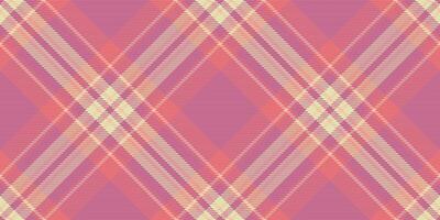 Stylish coral and beige diagonal plaid pattern. Perfect for textile design, fashion, packaging, or website backgrounds. Subtle texture adds visual interest. Evokes feelings of warmth and comfort. vector