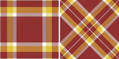 Stylish maroon and gold plaid patterns. Perfect for textile design, apparel, and autumnal themed projects. These versatile, seamless textures offer a classic yet modern feel. vector