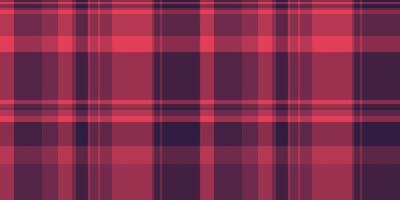 Tissue check textile tartan, best fabric seamless . Effect texture background pattern plaid in red and pink colors. vector