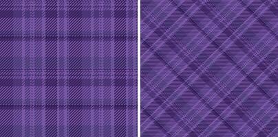Plaid textile seamless of fabric tartan background with a pattern texture check. Set in novelty colors for symmetry tissue designs in fashion. vector