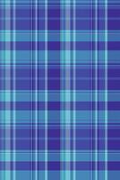 Stylish tartan check pattern, finish plaid seamless texture. Inspiration fabric background textile in indigo and blue colors. vector