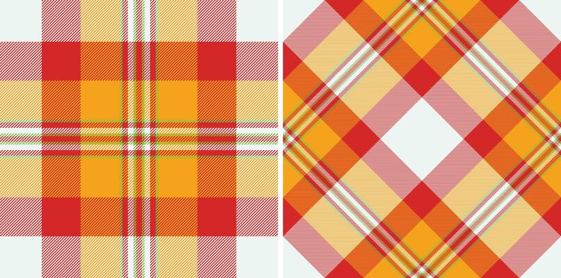 Tartan plaid check of pattern fabric with a background seamless textile texture. Set in spring colors for slim skirt fashion.