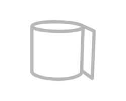 Simple grey line art illustration of a roll of paper, partially unrolled. Perfect for website icons, app design, or representing concepts like beginnings, progress, or resource depletion. vector