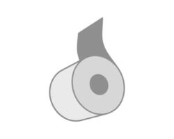 Simple, minimalist illustration of a roll of paper. Perfect for concepts of consumption, supply, or process. vector