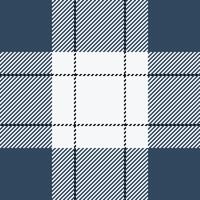 Stylish navy blue and white plaid pattern. Perfect for textile designs, website backgrounds, or crafting projects. This clean, modern design evokes a sense of order and sophistication. vector