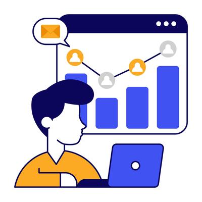 Colored Modern design icon of web statistics