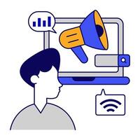 Modern download icon of online marketing vector