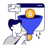 Modern design icon of sales funnel vector