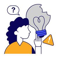 Modern design icon of idea error vector