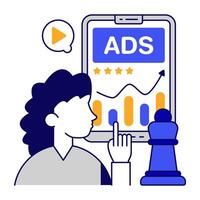 A unique design icon of marketing strategys vector