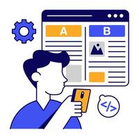 Vectors design of a b test isolated on white background