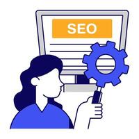 Editable icon of seo analysis vector