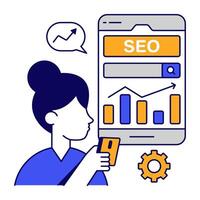 Modern icon of seo graph analytics vector