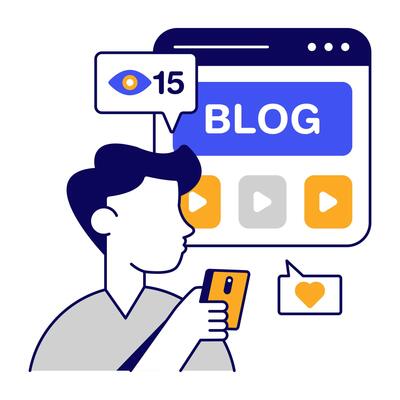 Trendy design icon of web blog