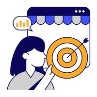An editable icon of target website vector