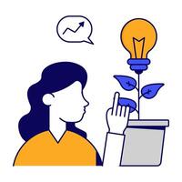 Editable design icon of idea growth vector