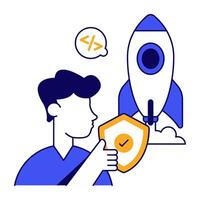 Modern design icon of startup security vector