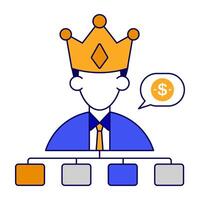 A unique design icon of business king vector