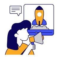 Modern Startup management icon, editable vectors