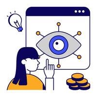 Flat design icon of web monitoring vector