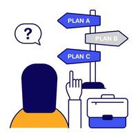 Conceptual flat design icon of choose path vector