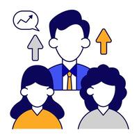 An icon design of employee growth vector