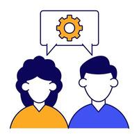 Conceptual flat design icon of chat management vector