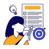 Icon of target list in flat design vector