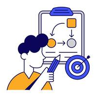 A flat design icon of business plan vector