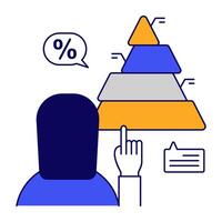 A unique design icon of pyramid chart vector