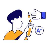 An editable design icon of blood sample tube, lab apparatus vector