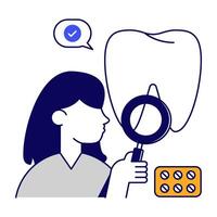 Modern design icon of tooth analysis vector