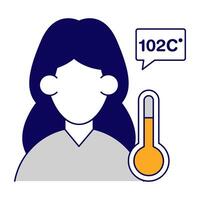 An editable design icon of fever checking vector