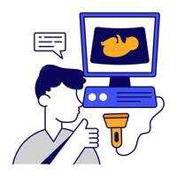 Modern design icon of ultrasound flat outline vector