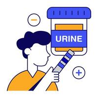 flat outlinedesign icon of urine test vector