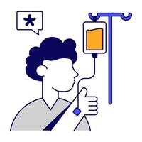 Conceptual flat outline design icon of iv drips vector
