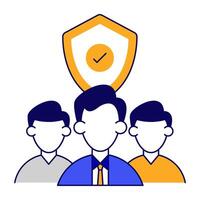 Editable design icon of secure team vector